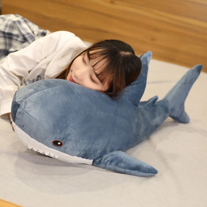 45/60/80cm Cute Shark Plush Toy Soft Stuffed Speelgoed Animal Reading Pillow for Birthday Gifts Cushion Doll Gift