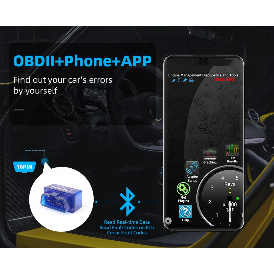 Bluetooth ELM327 Auto V1.5 V2.1 OBD2 Scanner Code Reader Tool Car Diagnostic Tool MINI Inter Face Check Engine V1.5 V2.1 For Car