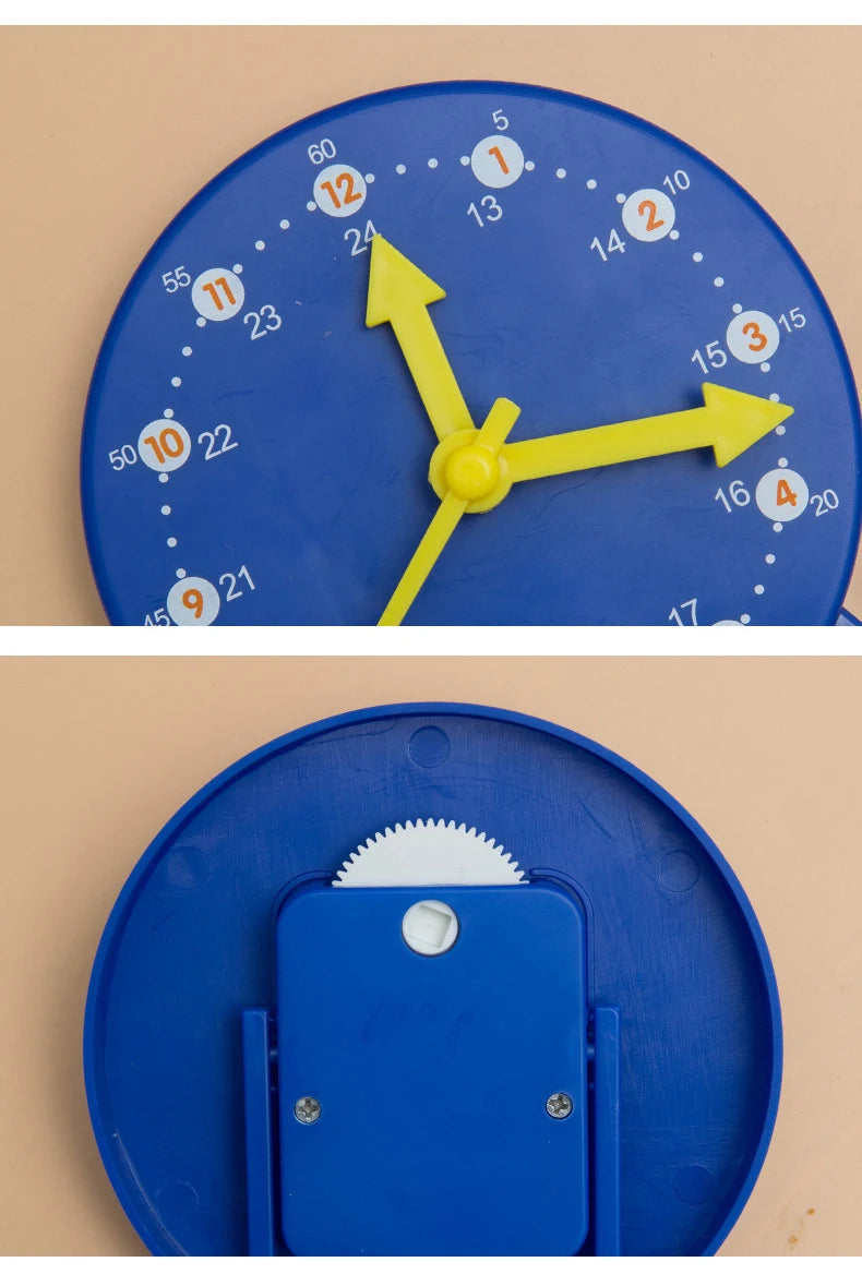 Children Kids Clock Model Toys Early Educational Cognitive Math Toy Montessori Teaching Aids Three-needle Linkage Detachable Toy
