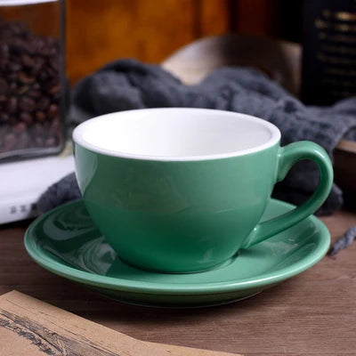 220ml High-Grade Ceramic Coffee Cups Coffee Cup Set Simple European Style Milk Mug Cappuccino Flower Cups Latte