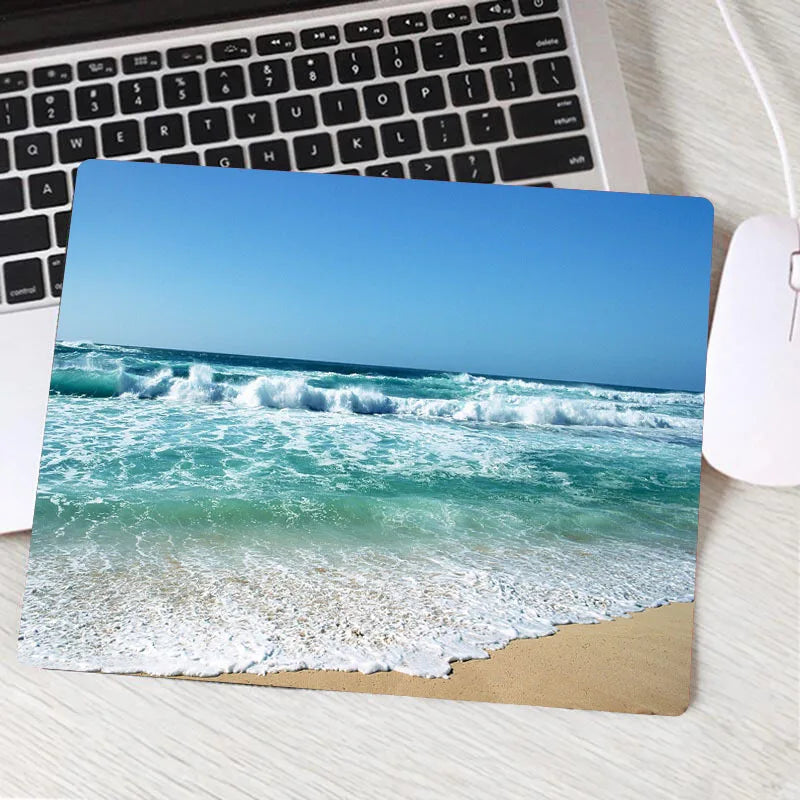 Beach Waves Palm Landscape New Computer Mouse Pad Lovely Gamer Natural Rubber Anti-slip Art Carpet Office Decoration MousePad