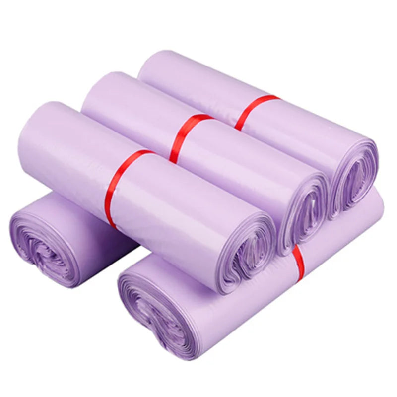 50Pcs Purple Courier Mailer Bags Packaging Poly Package Plastic Self-Adhesive Mailing Express Bag Envelope Postal Pouch Mailing
