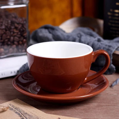 220ml High-Grade Ceramic Coffee Cups Coffee Cup Set Simple European Style Milk Mug Cappuccino Flower Cups Latte
