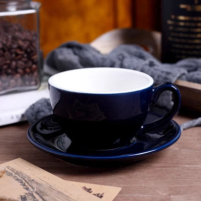 220ml High-Grade Ceramic Coffee Cups Coffee Cup Set Simple European Style Milk Mug Cappuccino Flower Cups Latte