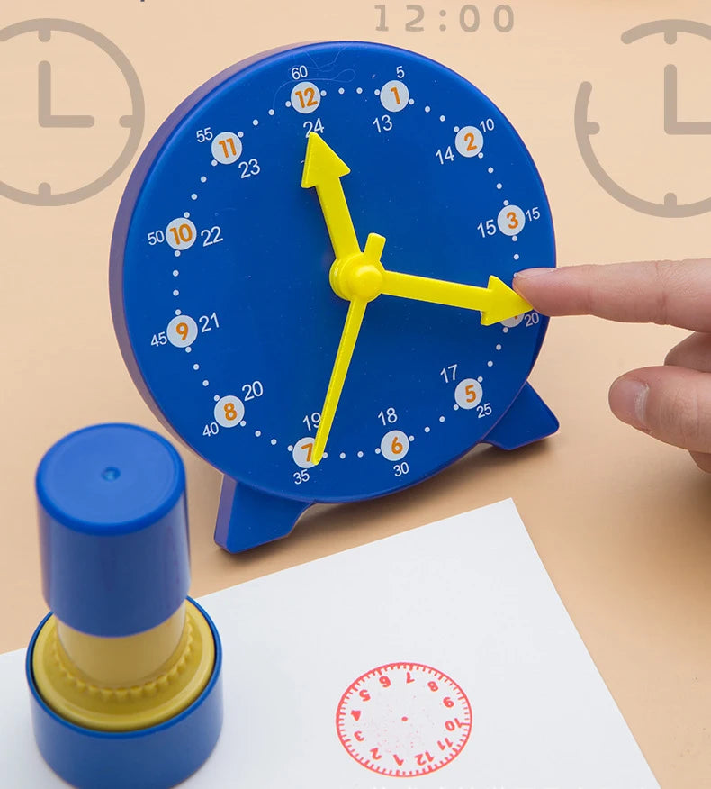 Children Kids Clock Model Toys Early Educational Cognitive Math Toy Montessori Teaching Aids Three-needle Linkage Detachable Toy
