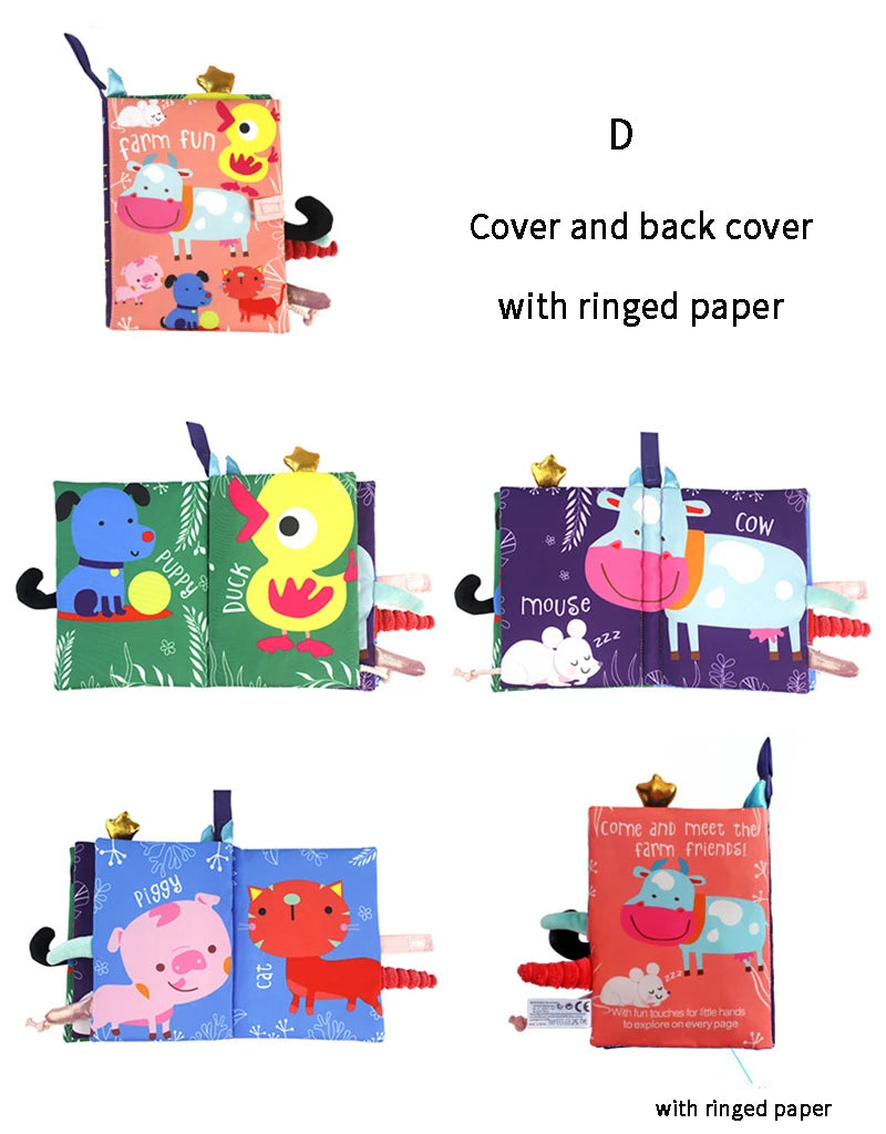 Baby Toy Soft 3D Cloth Book First Book Montessori Infant Early color Cognitive Educational Toys Learning Basic Life Skills Toys