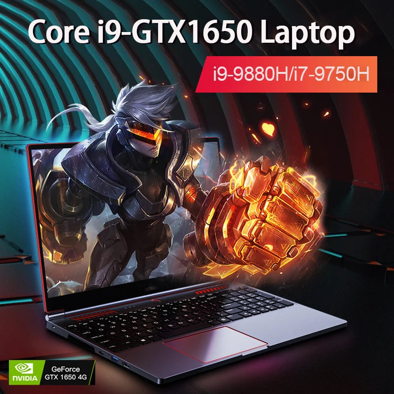 YSJMNPC Gaming Laptop Computer Intel Core i9-10885H i7 10870H GTX1650 4G 16.1 Inch IPS Screen RAM Max 64GB 2*DDR4 2*M.2 NVMe