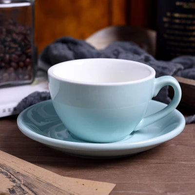 220ml High-Grade Ceramic Coffee Cups Coffee Cup Set Simple European Style Milk Mug Cappuccino Flower Cups Latte