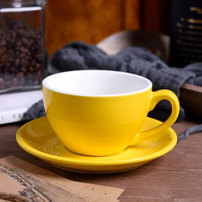 220ml High-Grade Ceramic Coffee Cups Coffee Cup Set Simple European Style Milk Mug Cappuccino Flower Cups Latte