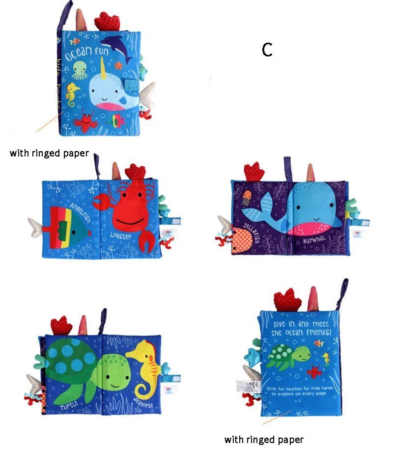 Baby Toy Soft 3D Cloth Book First Book Montessori Infant Early color Cognitive Educational Toys Learning Basic Life Skills Toys