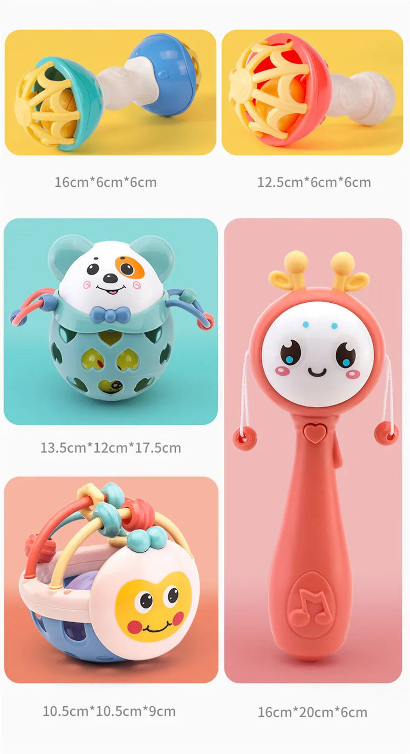 Baby Rattles Toys 0 12 Months Baby Games Teether Sensory Newborn Toy Educational Development Toys For Babies 1 2 Year Old