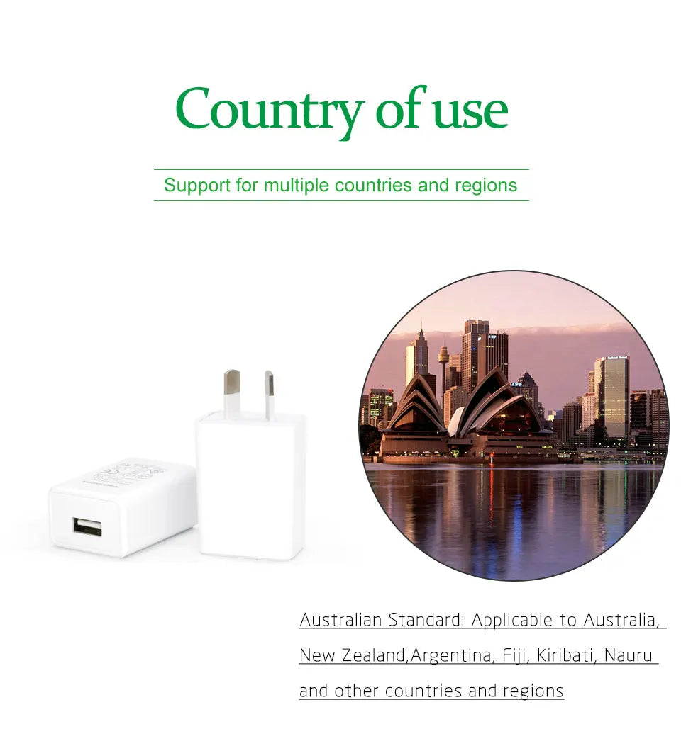 AU Adapter Travel Wall Converter Socket Australia New Zealand Argentina Power Plug usb Charger For Mobile Phone  5V1A 5V2A
