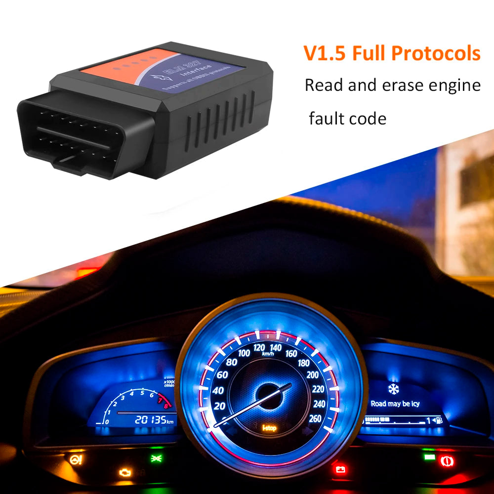 Bluetooth ELM327 Auto V1.5 V2.1 OBD2 Scanner Code Reader Tool Car Diagnostic Tool MINI Inter Face Check Engine V1.5 V2.1 For Car