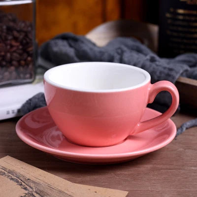 220ml High-Grade Ceramic Coffee Cups Coffee Cup Set Simple European Style Milk Mug Cappuccino Flower Cups Latte