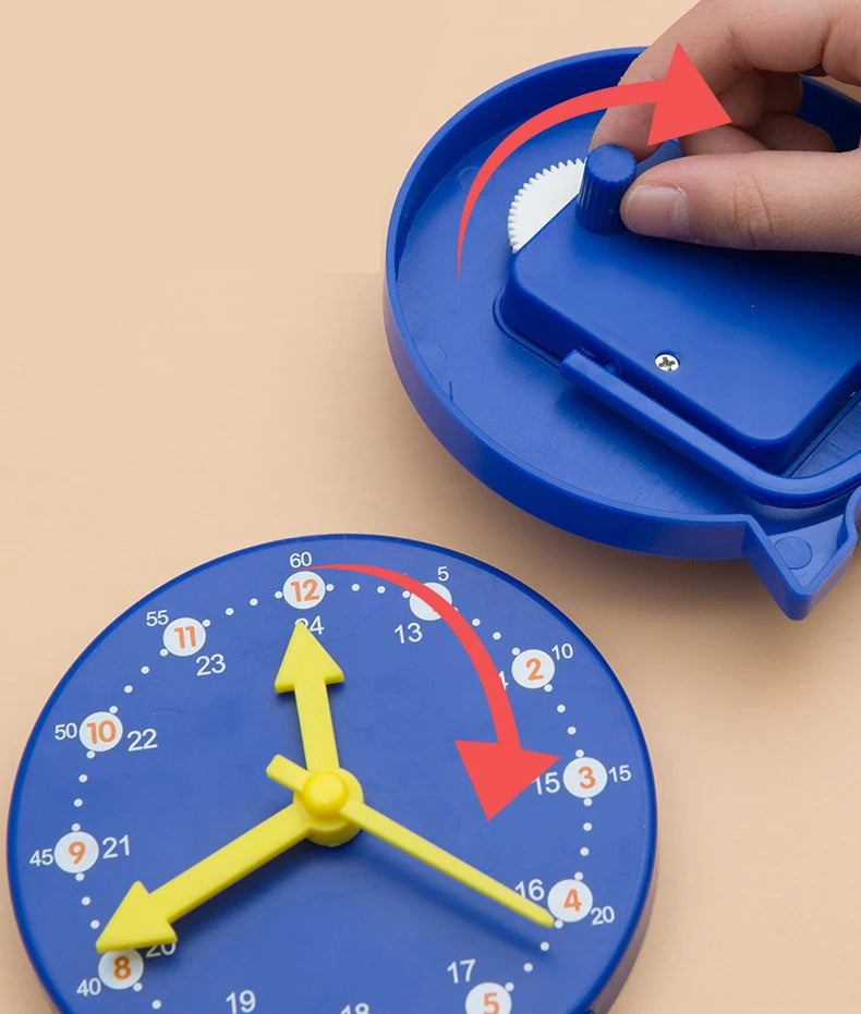 Children Kids Clock Model Toys Early Educational Cognitive Math Toy Montessori Teaching Aids Three-needle Linkage Detachable Toy