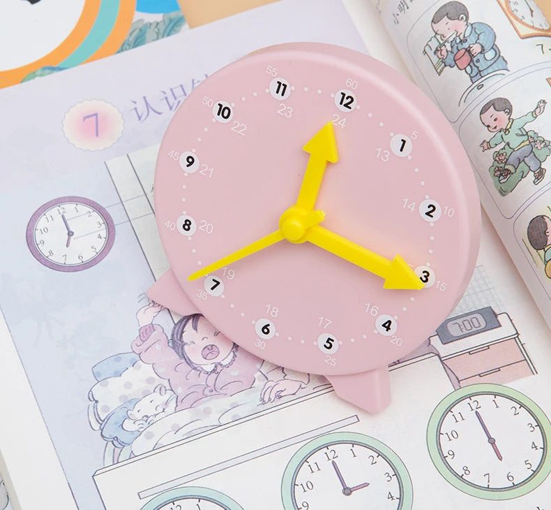 Children Kids Clock Model Toys Early Educational Cognitive Math Toy Montessori Teaching Aids Three-needle Linkage Detachable Toy