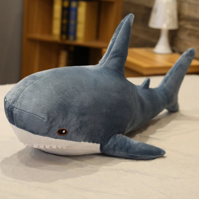 45/60/80cm Cute Shark Plush Toy Soft Stuffed Speelgoed Animal Reading Pillow for Birthday Gifts Cushion Doll Gift