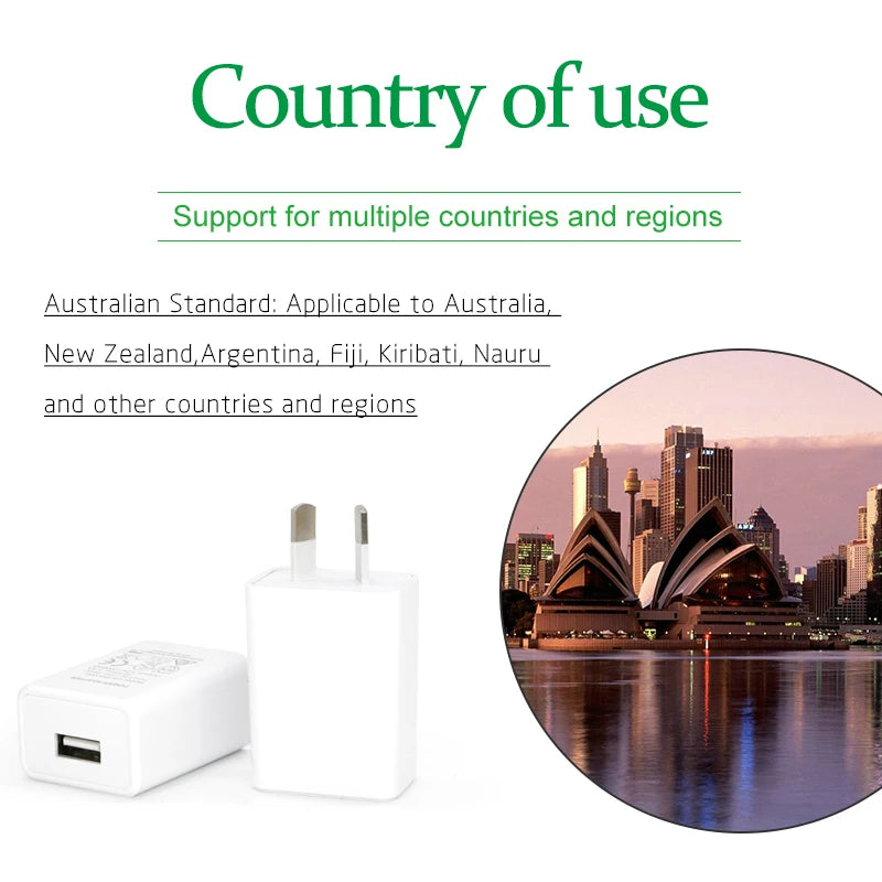 AU Adapter Travel Wall Converter Socket Australia New Zealand Argentina Power Plug usb Charger For Mobile Phone  5V1A 5V2A