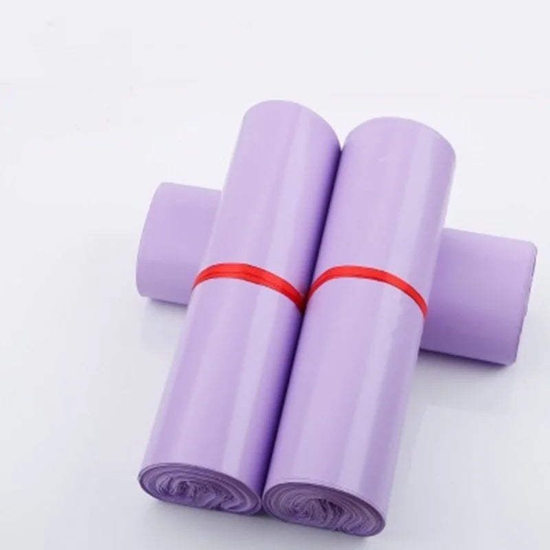 50Pcs Purple Courier Mailer Bags Packaging Poly Package Plastic Self-Adhesive Mailing Express Bag Envelope Postal Pouch Mailing