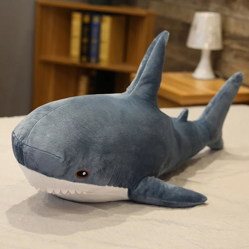 45/60/80cm Cute Shark Plush Toy Soft Stuffed Speelgoed Animal Reading Pillow for Birthday Gifts Cushion Doll Gift