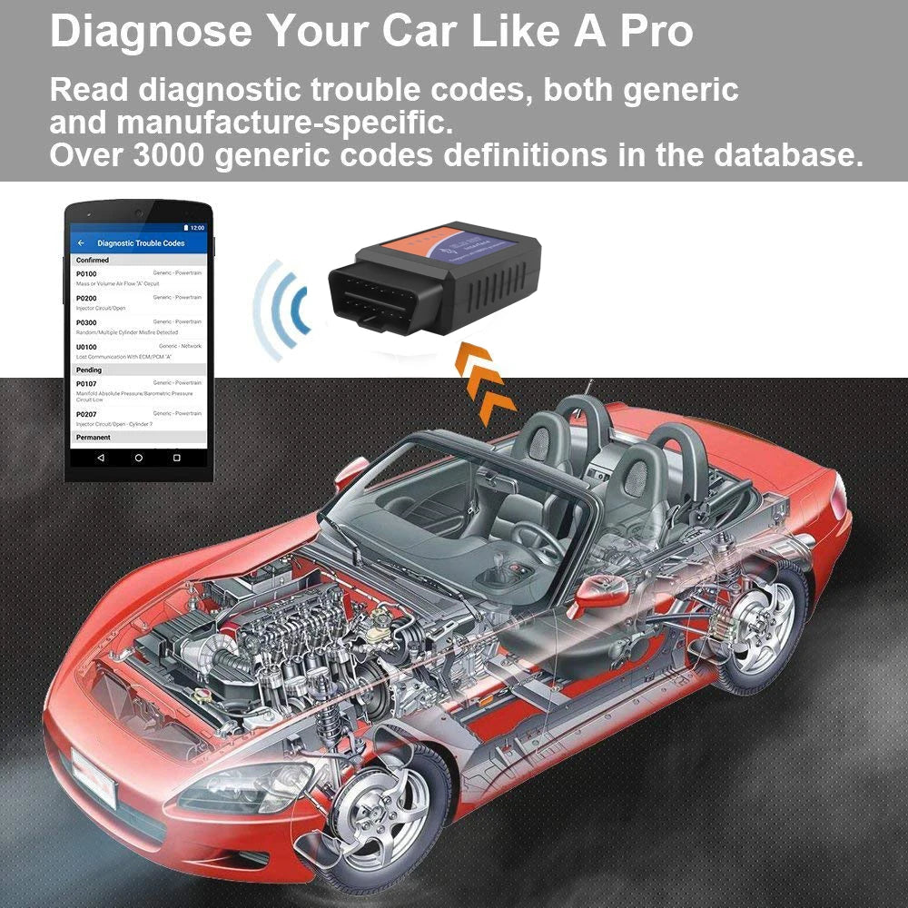 Bluetooth ELM327 Auto V1.5 V2.1 OBD2 Scanner Code Reader Tool Car Diagnostic Tool MINI Inter Face Check Engine V1.5 V2.1 For Car