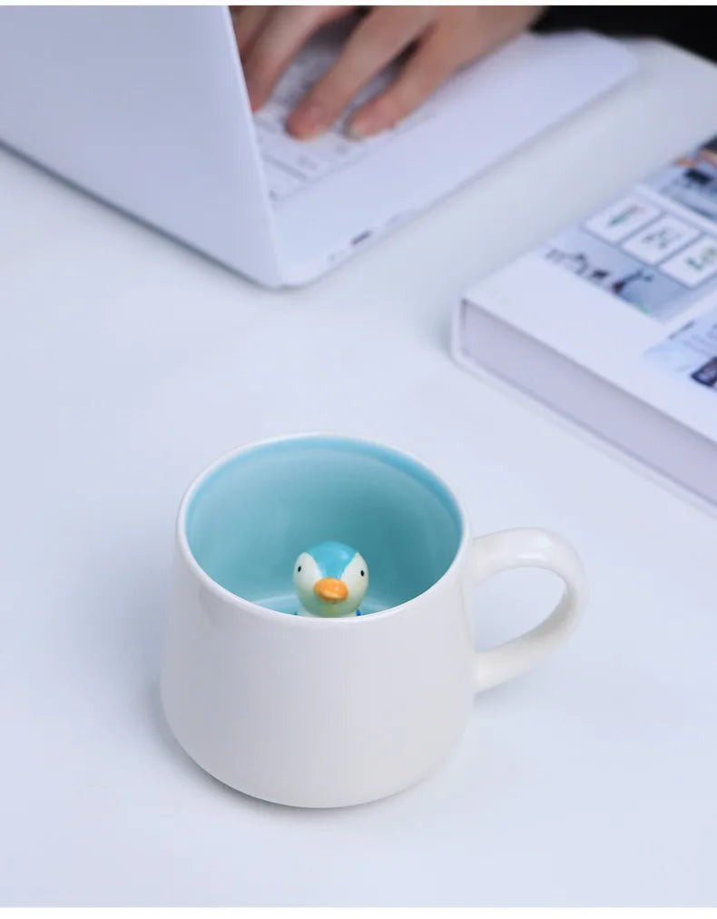 New Creative 3D Animal Ceramic Mug Mug Coffee Cup Cute Cartoon Christmas Mug Mug