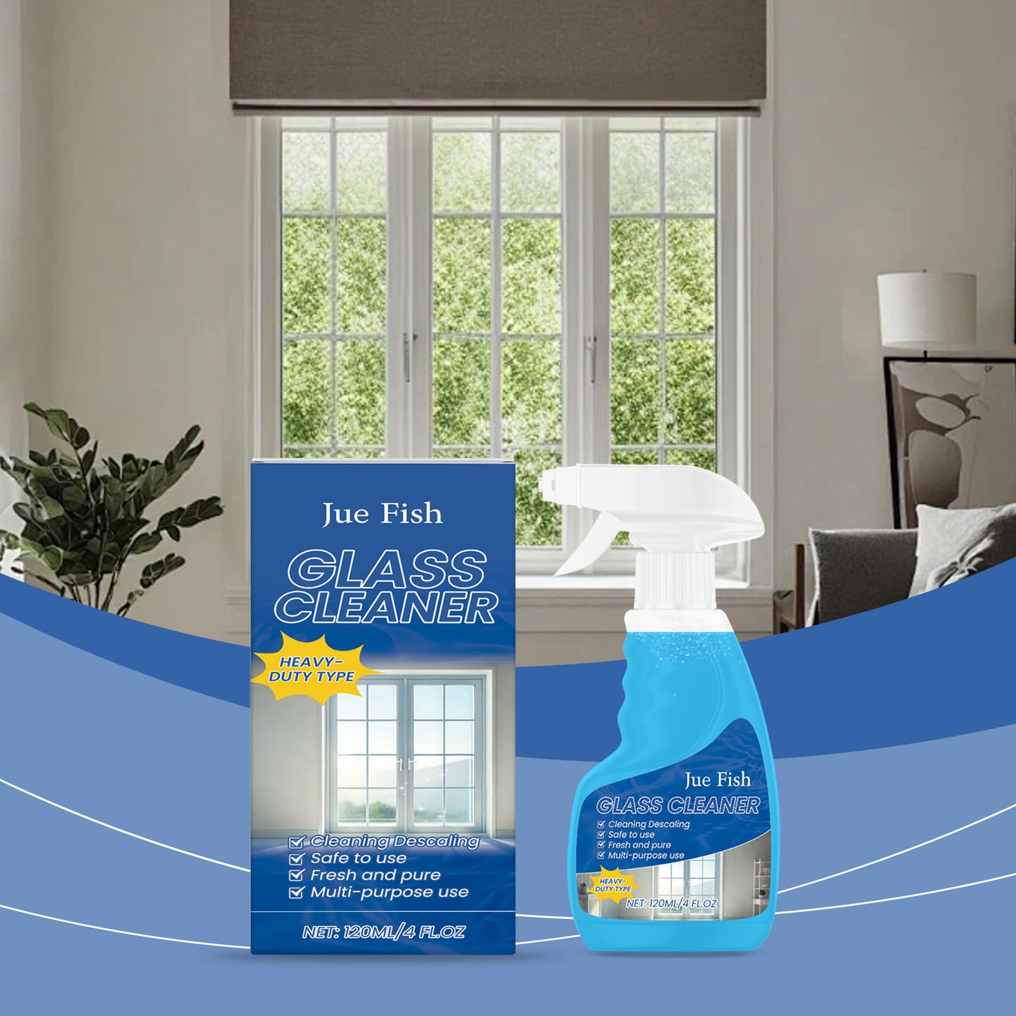 Bathroom Glass Limescale Cleaner - Window Descaling Spray Shower Brightening Water Oil Stain Remover for Bathtubs Dirt Cleaning