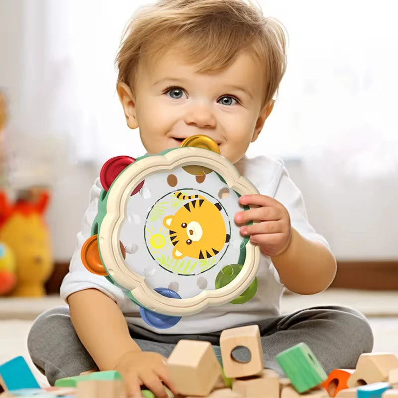 Baby Toys 6 12 Months Musical Instruments Hand Drum Shaking Rattle Toys Montessori Educational Toy Interactive Hand Bell for Kid