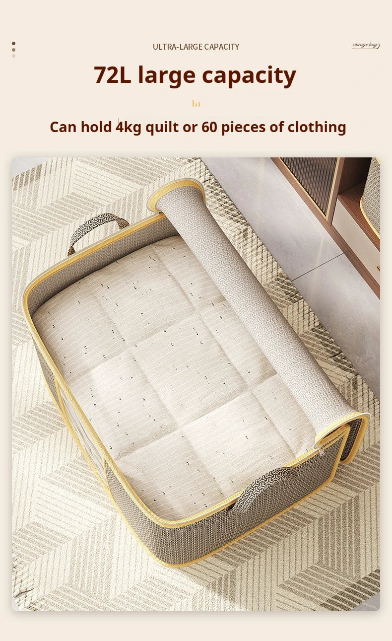 Closet Dustproof Organizer Visible Storage Bag Foldable Storage Box Quilt Container Moisture-proof Clothes Moving Bag