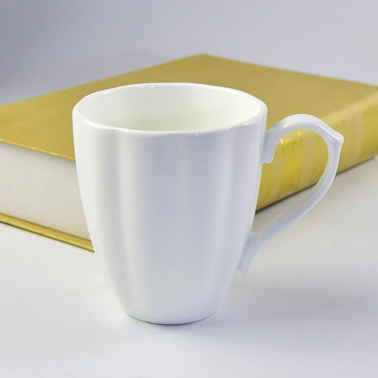300ml Bone Ceramic Phnom Penh Silver Border Mug China Relief Moonlight Cup Office Gift Coffee Milk Tea Cup With Handle