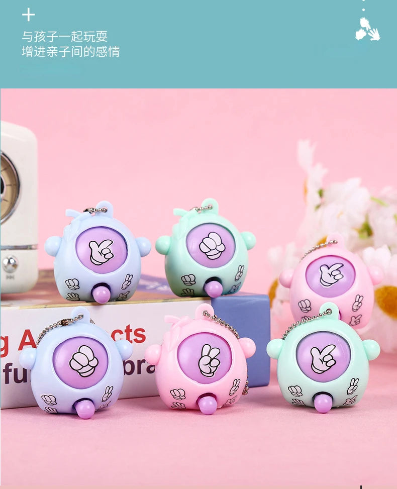 Mini Egg Stone Paper Scissors Toy Colored Round Egg Cartoon Lovely Gift Key Chain Party Interactive Toy Stress Reliever