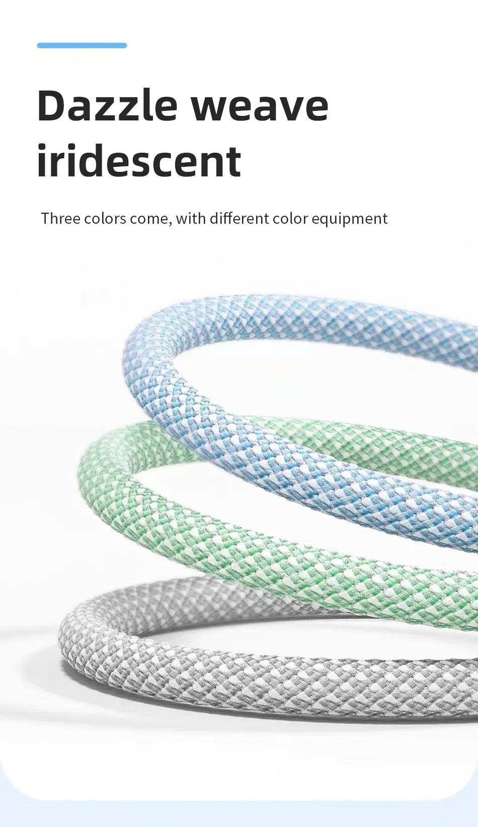 66W 3 In 1 Fast Charging Cable 6A Micro USB Type C Data Cable For Xiaomi Super Fast Charger Nylon Braid Cable 1.2M/2M/3M