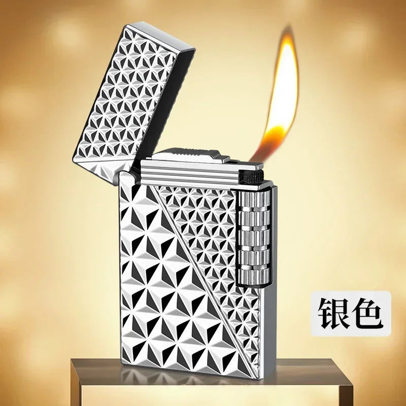 Windproof Metal Lighter Waterproof Portable Cigarette Lighter Red Fire Flame Direct Cigar Gas Lighter Smoke Accesoires for Men