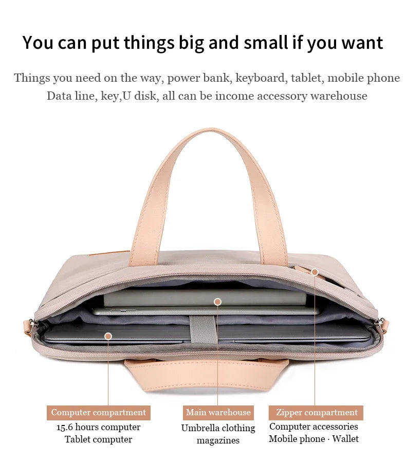 Lightweight Laptop Bag Portable Business Shoulder Messenger Bag 14/15 Inch Handbag Waterproof shockproof Storage Bags Briefcases