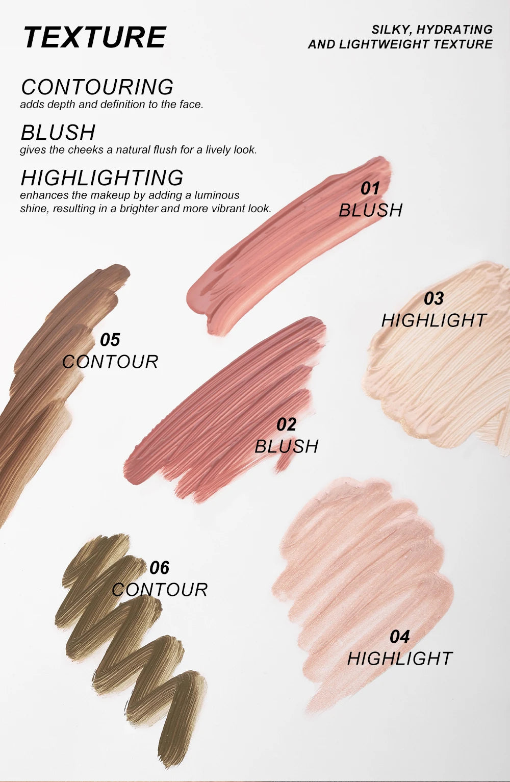 YOUNG VISION air cushion, powder blusher, high gloss stick, makeup liquid, rouge, 6 colors optional