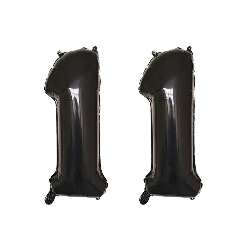 2Pcs 32 Inch Gold Silver Black Blue Red Helium Foil Number Balloon 10 11 12 13 14 15 Happy Birthday Party Decoration Supplies