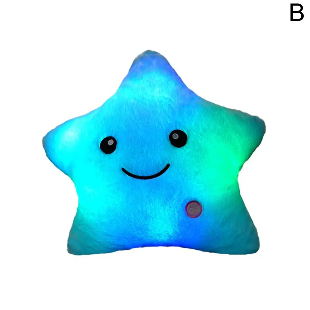Luminous Star Pillow Stuffed Plush Glowing Colorful Stars Cushion Led Light Toys Gift Creative Toy For Kids (Exclude Battery)