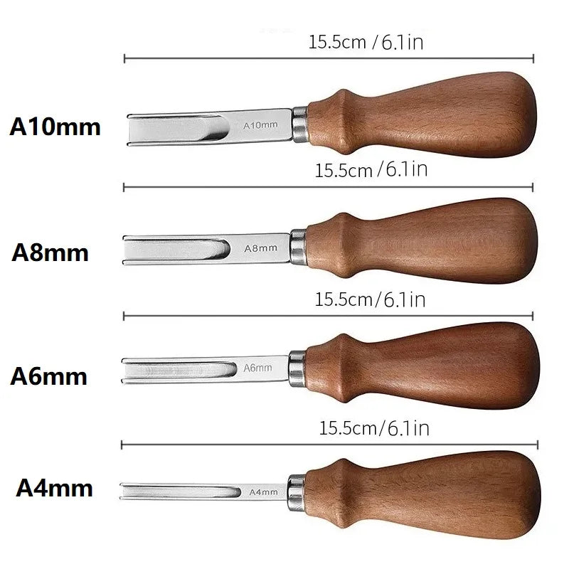 4PCS Leather Edge Skiving Beveler Tools Wide Leather Craft Edge Beveler Tool Kit Leather Edge Trimmer for DIY Leather Craft Tool