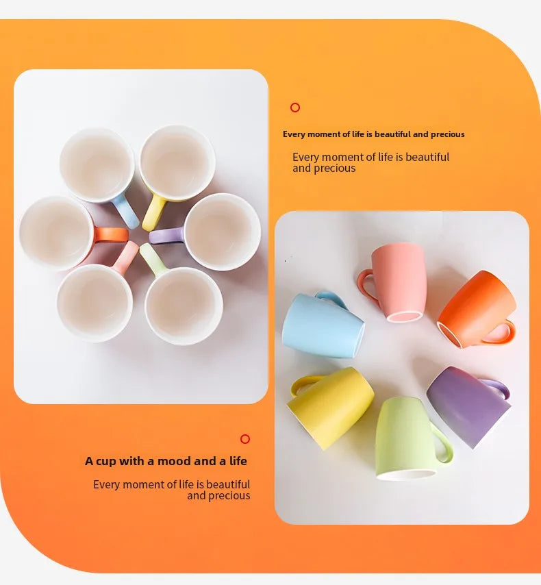 Macaron household ceramic cup living room coffee cup breakfast milk water cup mug