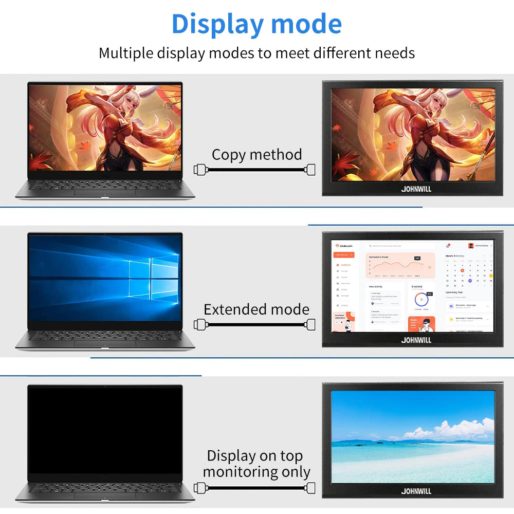 Protable Monitor 11.6/13.3 Inch 1366x768 60Hz Secondary Monitor With Hidden Bracket Compatible HDMI for Laptop Computer Display
