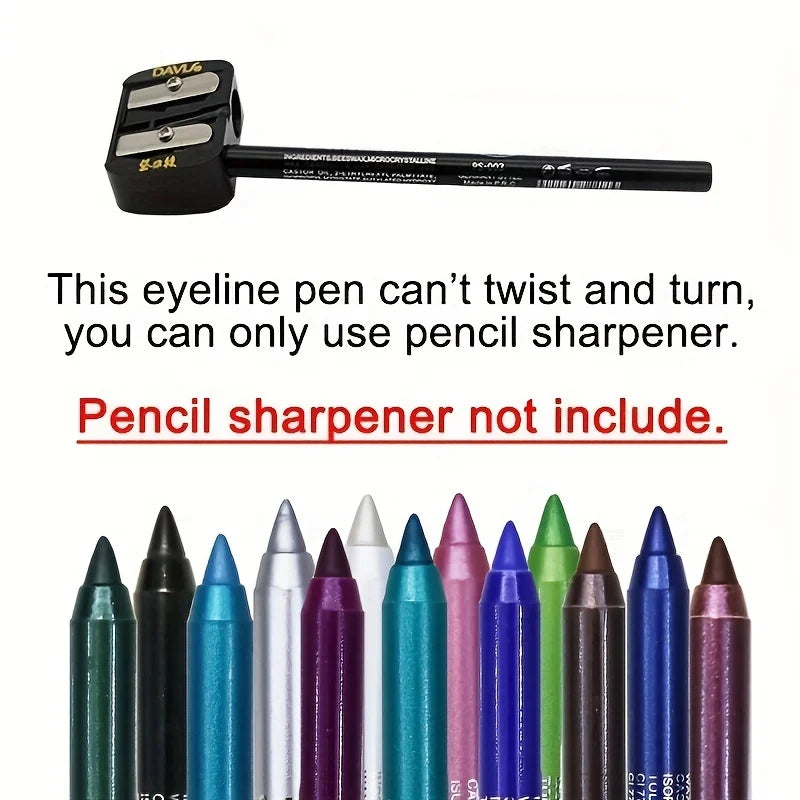 Smudge-Proof High-Shine Waterproof Eyeliner Pencil - Long-Lasting, Ethically Made, Black & Multicolor Options