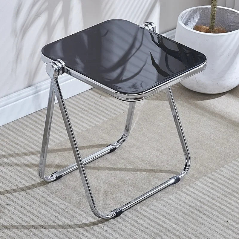 Foldable transparent thick small coffee table, simple computer desk, sofa edge table, light luxury coffee table, small desk