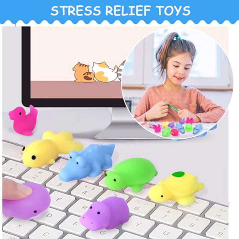10/30/50PCS Squishies Mochi Toys Sea Animals Stress Ball Stress Relief Squeeze Toys Goodie Bag Stuffers Fidget Toys Marine Theme