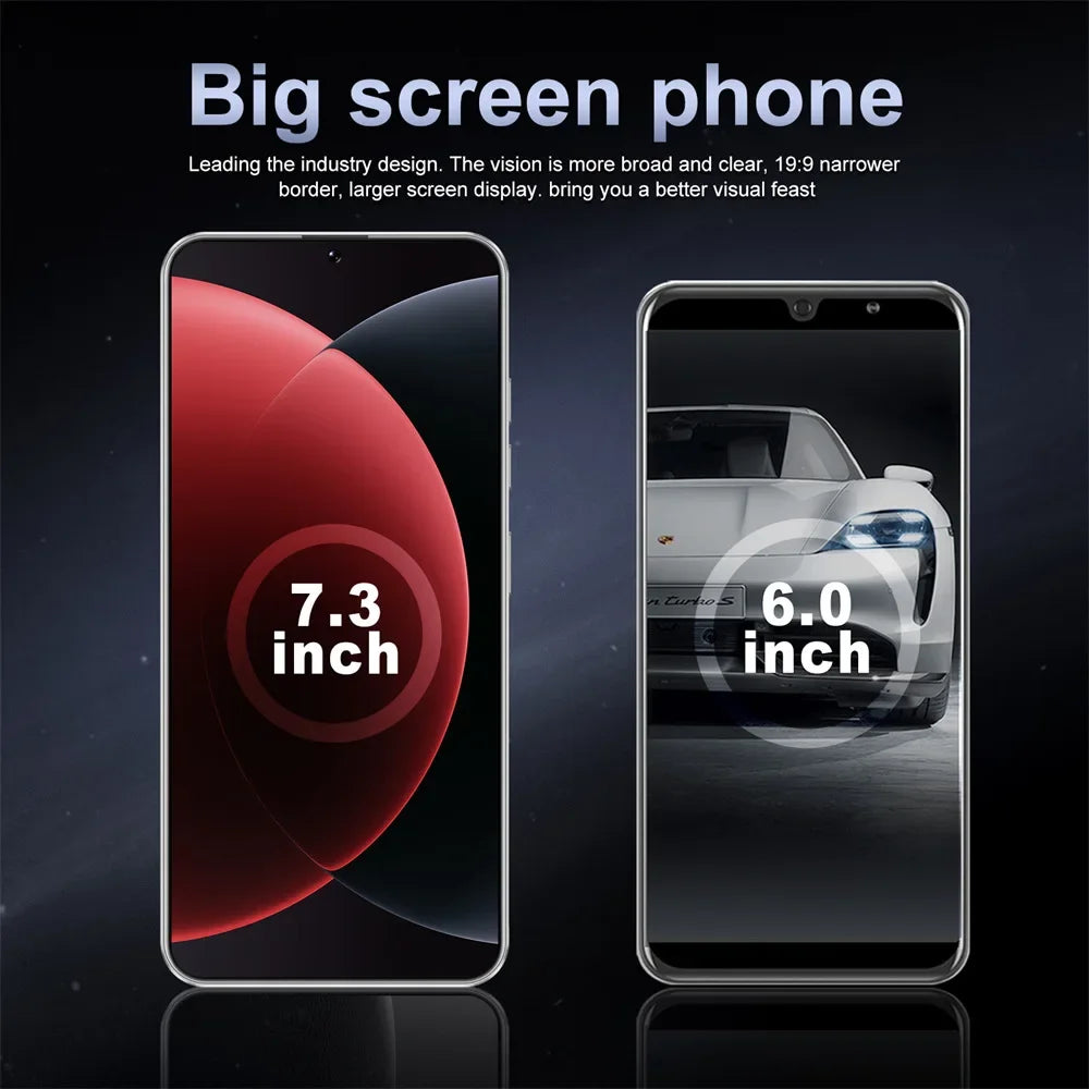 Brand New M15 Ultra Smartphone 7.3inch HD 16GB+1TB Cell Phone 50+108MP Dual SIM 5G Mobile Phones 8000mAh Android15 Unlocked