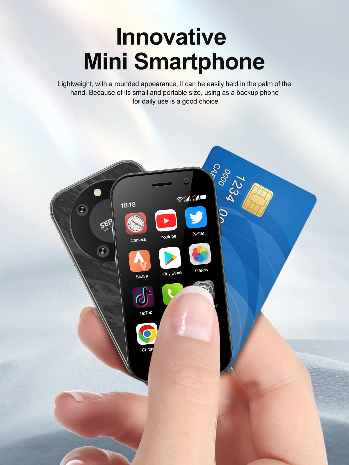 SERVO KING 9000 3.0" HD Display Small Smartphone Android 10.0 Network 4G LTE 2GB+16GB 2000mAh Face Recognition Mini Mobile Phone