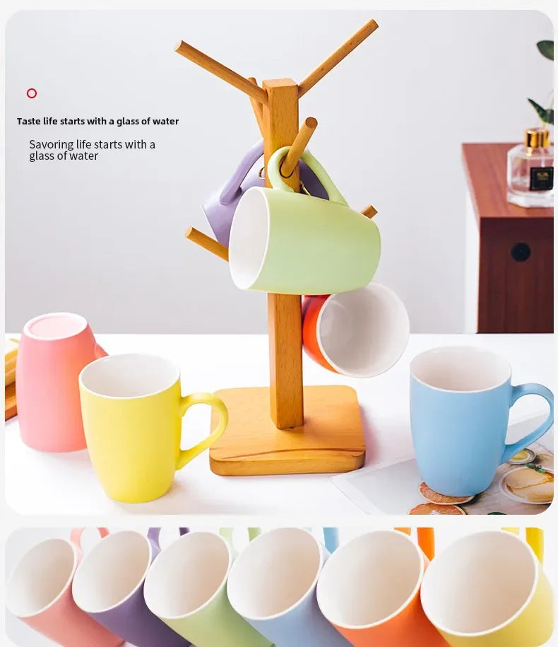 Macaron household ceramic cup living room coffee cup breakfast milk water cup mug