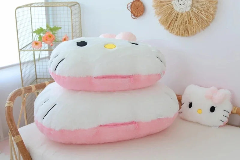Sanrio Big Size Hello Kitty Back Cushion Stuffed Anime Sofa Bed White Cat Pillow Cuddly Plushies Washable Home Decor Gifts Girl