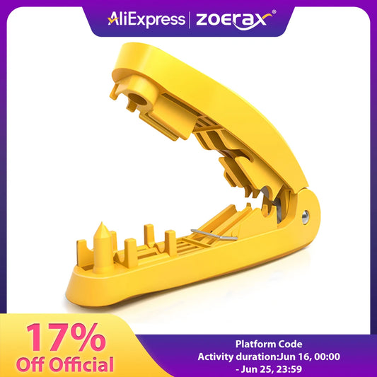 ZoeRax 4-in-1 RJ45 network cable tool with cutting, stripping, untangling, and straightening functions applies to STP/UTP cable.