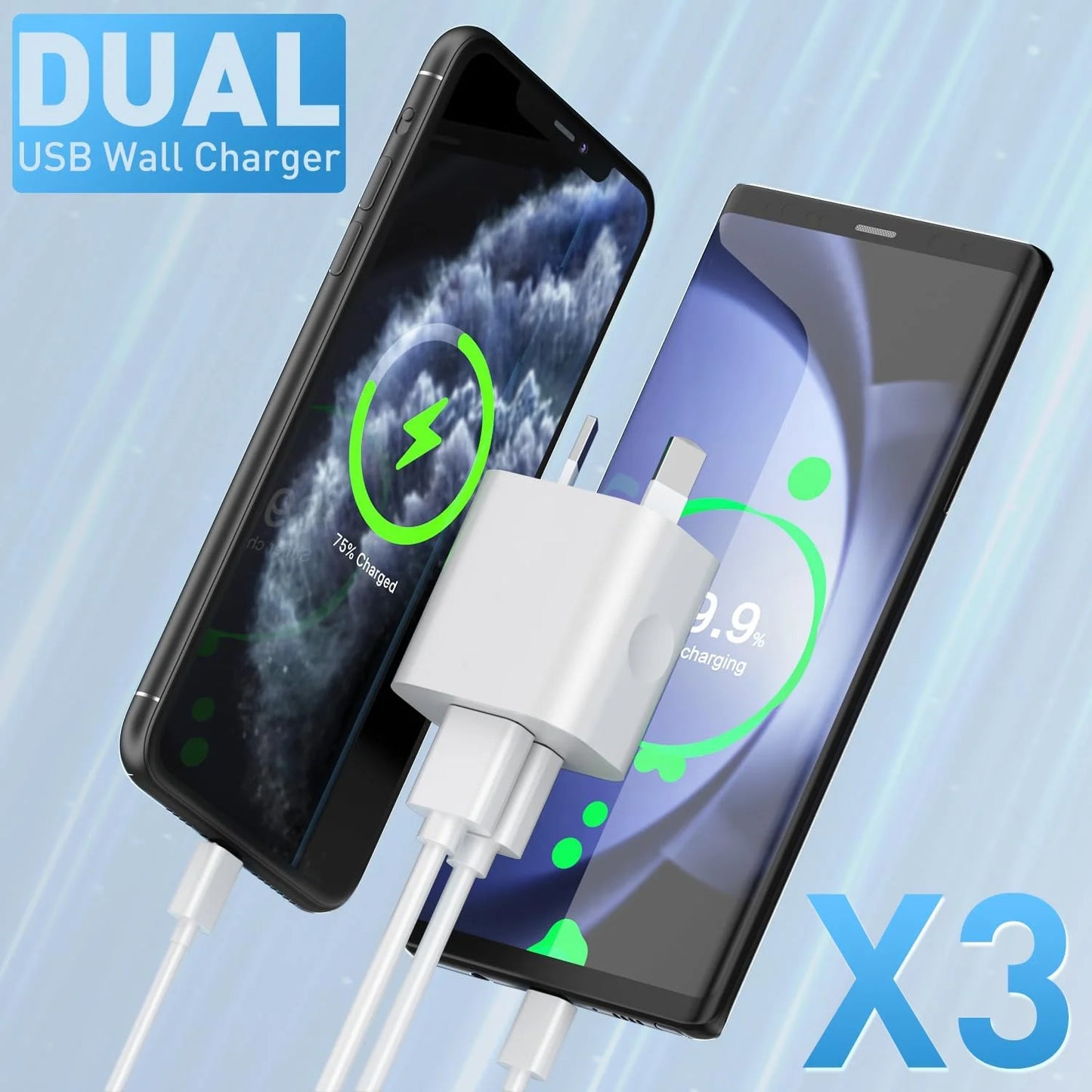 1/5Pcs Universal Travel 5V 2A Dual Port USB Wall Home Charger Power Adapter AU Phone Charging Head Australian Standard Plug
