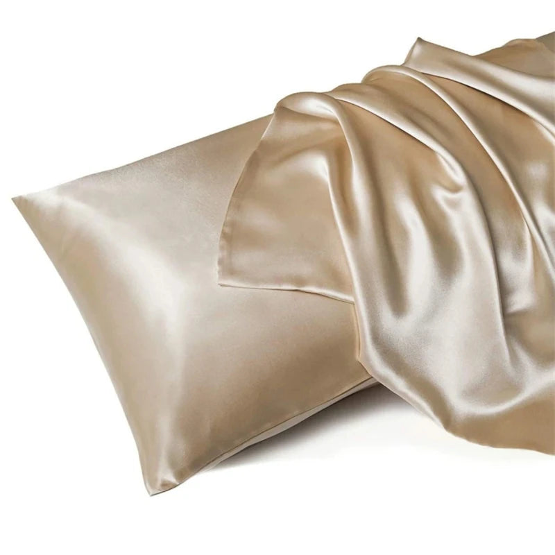 Mulberry Silk Pillowcase Bed Pillow Covers White Black Gray Champagne Gold Luxury Cases Home Bedding Standard Queen Size